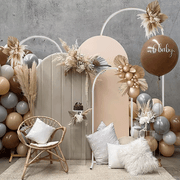 Metal Arch Backdrop White Stand Wedding Arch Stand Set of 3 (6FT/5FT/4FT) Square Arched Frame for Outdoor V985-METALBACKDROPWHITE