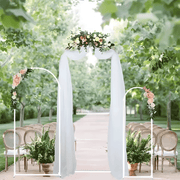 Metal Arch Backdrop White Stand Wedding Arch Stand Set of 3 (6FT/5FT/4FT) Square Arched Frame for Outdoor V985-METALBACKDROPWHITE