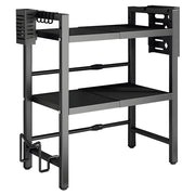 3-Tier Microwave Stand Oven Rack Height Adjustable and Extendable Stainless Steel Kitchen Storage Shelf With V985-MICROWAVESHELF