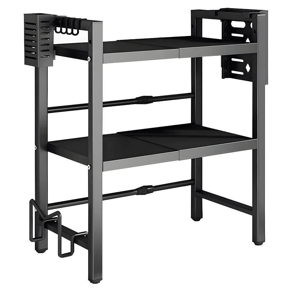 3-Tier Microwave Stand Oven Rack Height Adjustable and Extendable Stainless Steel Kitchen Storage Shelf With V985-MICROWAVESHELF