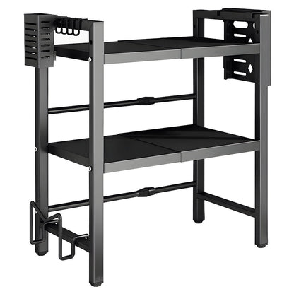 3-Tier Microwave Stand Oven Rack Height Adjustable and Extendable Stainless Steel Kitchen Storage Shelf With V985-MICROWAVESHELF
