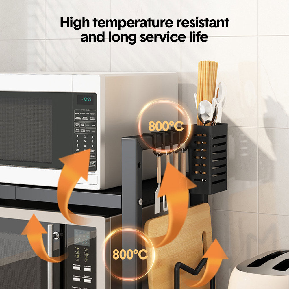 3-Tier Microwave Stand Oven Rack Height Adjustable and Extendable Stainless Steel Kitchen Storage Shelf With V985-MICROWAVESHELF