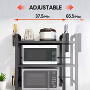 3-Tier Microwave Stand Oven Rack Height Adjustable and Extendable Stainless Steel Kitchen Storage Shelf With V985-MICROWAVESHELF