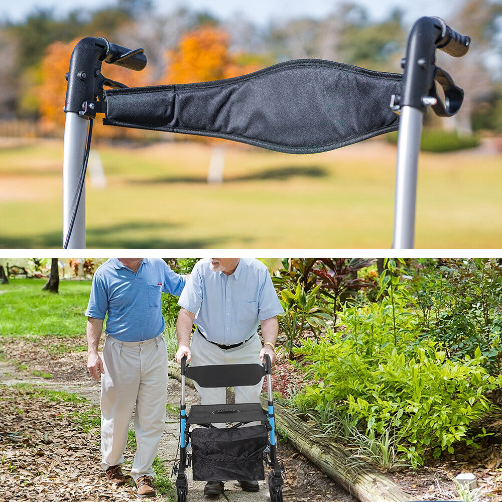 Alston 2 In 1 Foldable X-Fold Mobility Walker Rollator Chair Aid 8 Inch Wheel Max Load 136KG with Zippered V985-MOBILITYWALKER