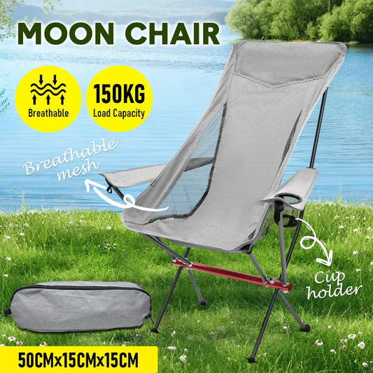 Ultra-Light 1.5KG Portable Folding Rock Camping Chair No Tools Setup 150kg Capacity Heat-Resistant Oxford V985-MOONCHAIR