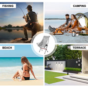 Ultra-Light 1.5KG Portable Folding Rock Camping Chair No Tools Setup 150kg Capacity Heat-Resistant Oxford V985-MOONCHAIR
