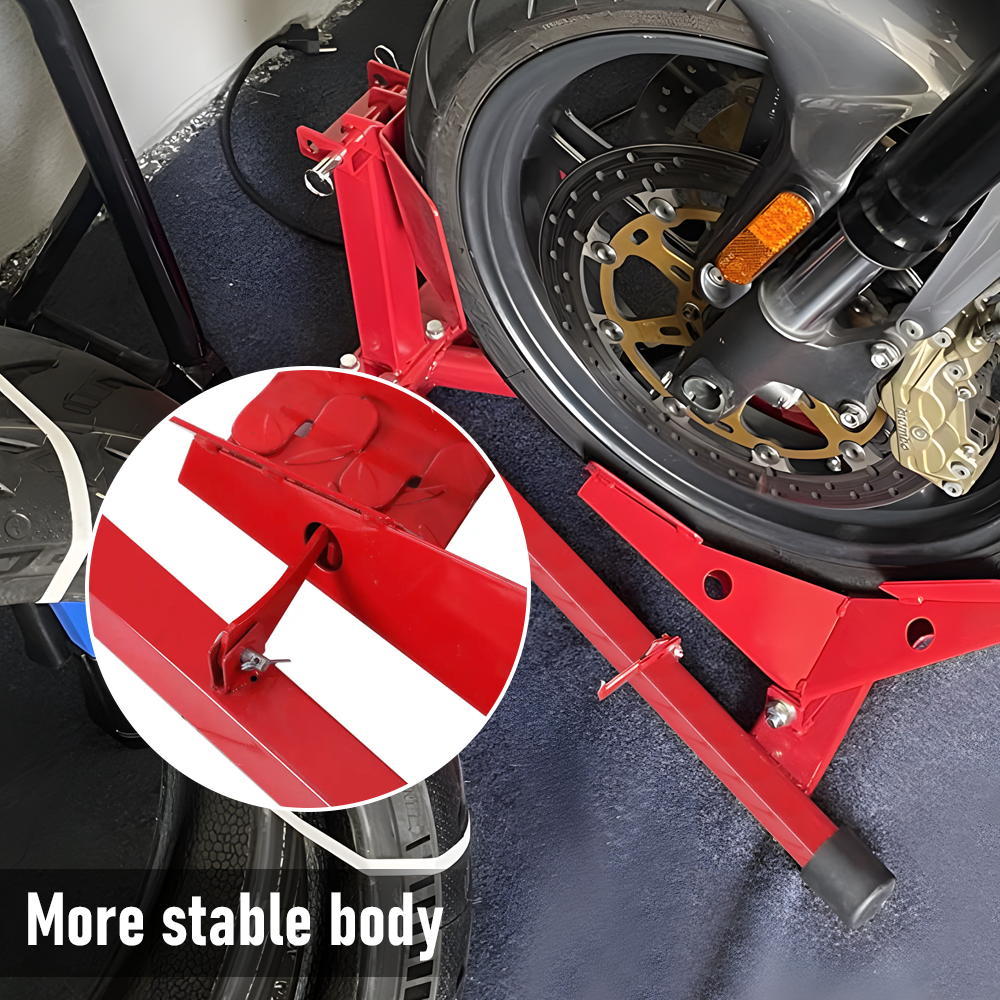 Heavy-Duty Motorcycle Motorbike Front Wheel Chock Lift Stand Vehicle Wheel Chock Clampsfor Trailer Transport V985-MOTORCYCLEWHEELSTAND