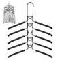 8 Sets Magic Clothes Hangers Detachable 5-in-1 Multilayer Carbon Steel Coat Hanger with Anti-Slip Foam V985-MULTIHANGERS