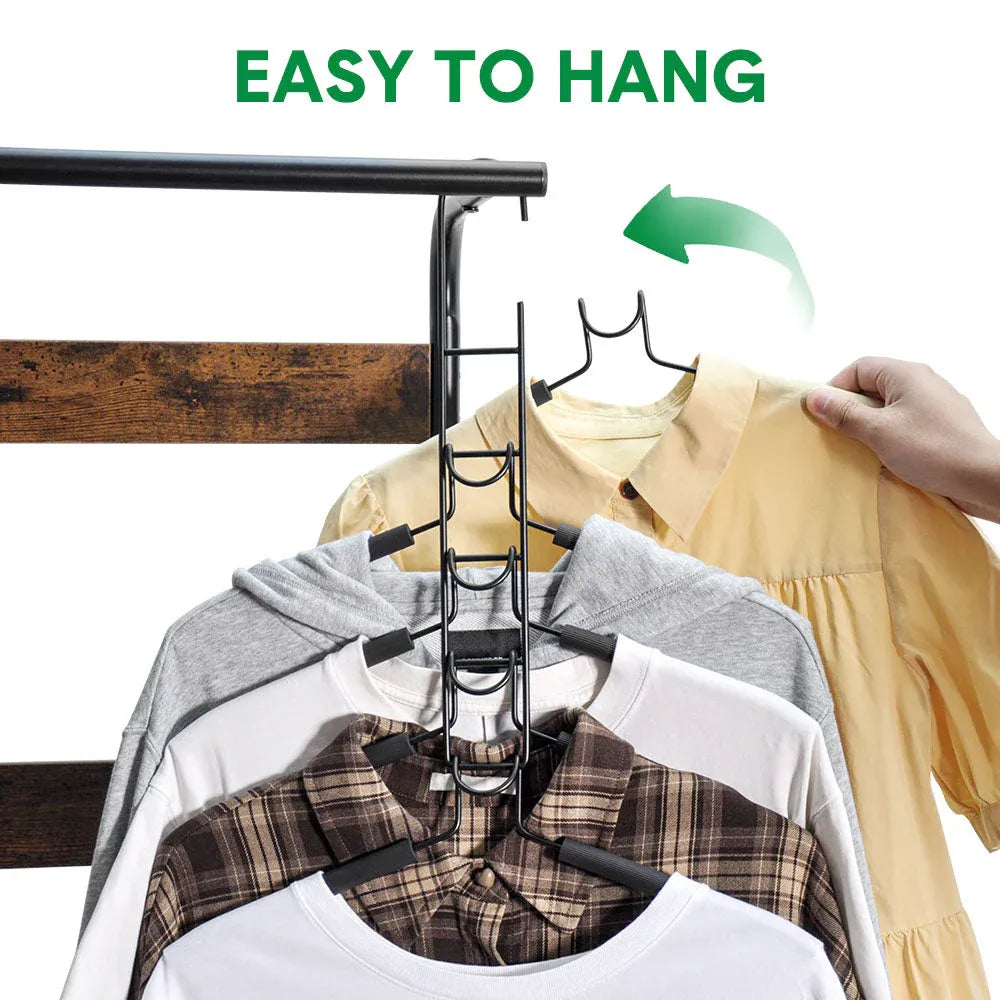 8 Sets Magic Clothes Hangers Detachable 5-in-1 Multilayer Carbon Steel Coat Hanger with Anti-Slip Foam V985-MULTIHANGERS