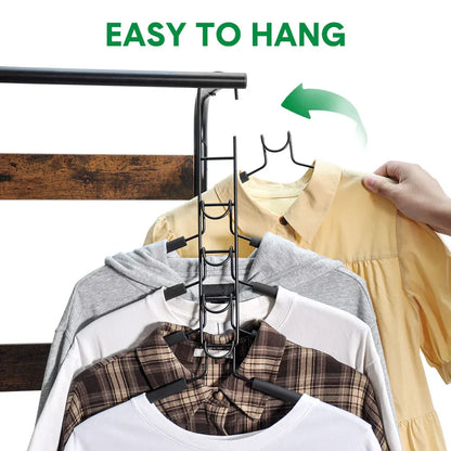 8 Sets Magic Clothes Hangers Detachable 5-in-1 Multilayer Carbon Steel Coat Hanger with Anti-Slip Foam V985-MULTIHANGERS