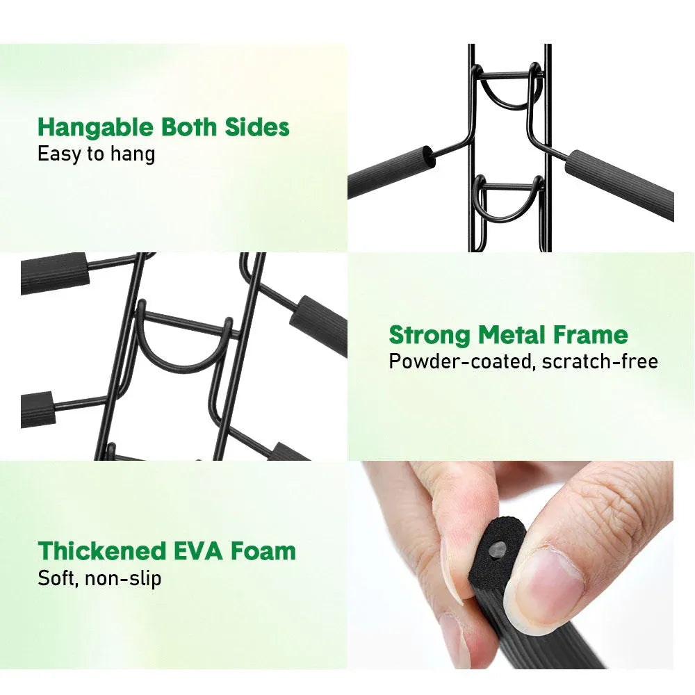 8 Sets Magic Clothes Hangers Detachable 5-in-1 Multilayer Carbon Steel Coat Hanger with Anti-Slip Foam V985-MULTIHANGERS