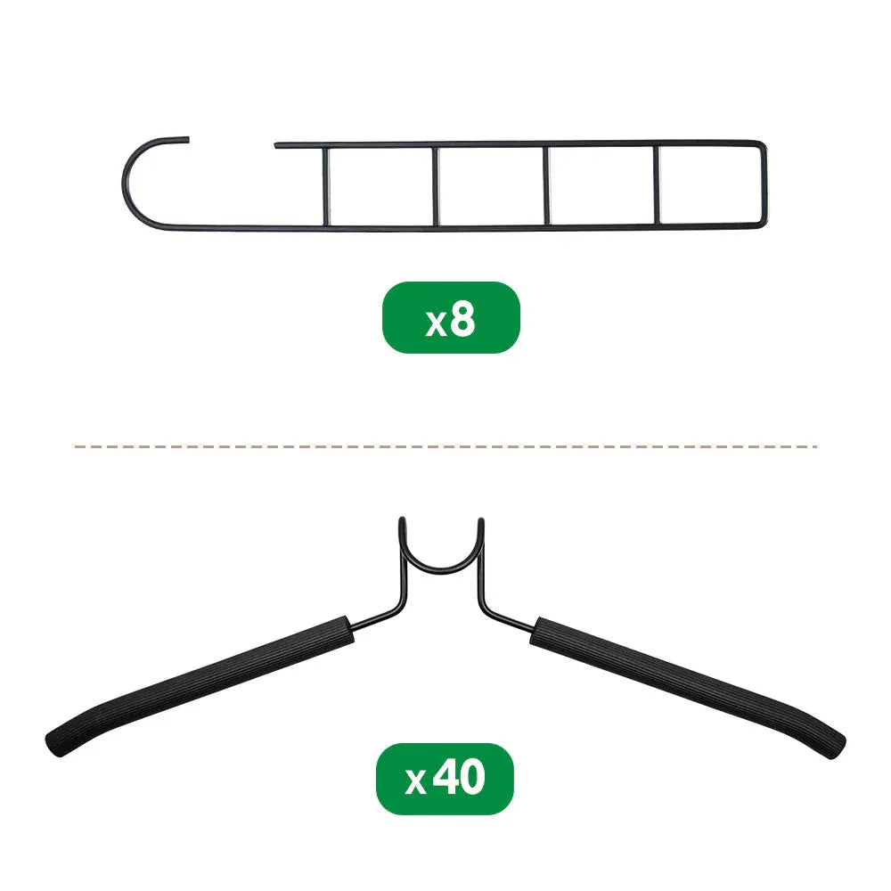 8 Sets Magic Clothes Hangers Detachable 5-in-1 Multilayer Carbon Steel Coat Hanger with Anti-Slip Foam V985-MULTIHANGERS
