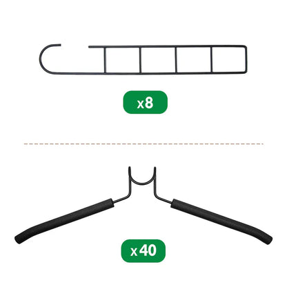 8 Sets Magic Clothes Hangers Detachable 5-in-1 Multilayer Carbon Steel Coat Hanger with Anti-Slip Foam V985-MULTIHANGERS