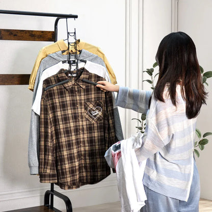 8 Sets Magic Clothes Hangers Detachable 5-in-1 Multilayer Carbon Steel Coat Hanger with Anti-Slip Foam V985-MULTIHANGERS