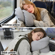 2Pcs Travel Pillow Wrap Comfort Adjustable Neck Support Pillow Scarf for Airplane Travel Sleep Nap Machine V985-NECKPILLOW