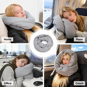 2Pcs Travel Pillow Wrap Comfort Adjustable Neck Support Pillow Scarf for Airplane Travel Sleep Nap Machine V985-NECKPILLOW