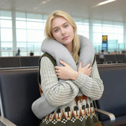 2Pcs Travel Pillow Wrap Comfort Adjustable Neck Support Pillow Scarf for Airplane Travel Sleep Nap Machine V985-NECKPILLOW