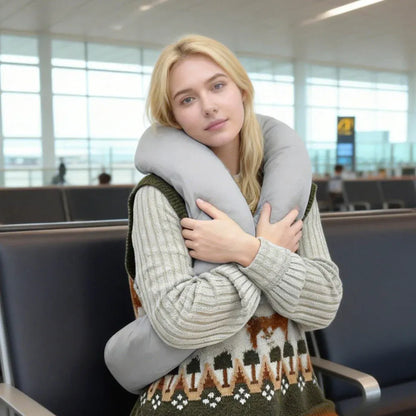 2Pcs Travel Pillow Wrap Comfort Adjustable Neck Support Pillow Scarf for Airplane Travel Sleep Nap Machine V985-NECKPILLOW