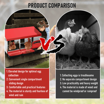 Chicken Hen Coop Hutch Nesting Box 3-Hole Roll Away Metal Design 52x47.5x81cm Durable Indoor Outdoor Laying V985-NESTINGBOX