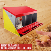Chicken Hen Coop Hutch Nesting Box 3-Hole Roll Away Metal Design 52x47.5x81cm Durable Indoor Outdoor Laying V985-NESTINGBOX