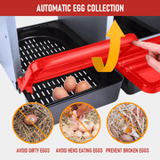 Chicken Hen Coop Hutch Nesting Box 3-Hole Roll Away Metal Design 52x47.5x81cm Durable Indoor Outdoor Laying V985-NESTINGBOX