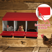 Chicken Hen Coop Hutch Nesting Box 3-Hole Roll Away Metal Design 52x47.5x81cm Durable Indoor Outdoor Laying V985-NESTINGBOX