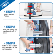 Olympic Barbell Bar 50cm Heavy Duty Dumbbell Handles Pair of Steel 100kg Weight Capacity with Spring Collars V985-OLYMPICBARBELL