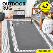 Large Outdoor Rug 275x365cm Weatherproof Plastic Weave Mat Washable Outside Solid Carpet Easy Care for Patio V985-OUTDOORRUG