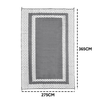 Large Outdoor Rug 275x365cm Weatherproof Plastic Weave Mat Washable Outside Solid Carpet Easy Care for Patio V985-OUTDOORRUG