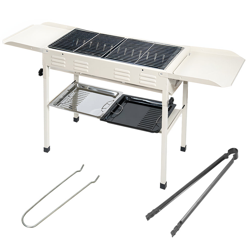 Portable Large Barbecue Charcoal Grill Stove Foldable Kebab Stainless Steel BBQ Grill With 2 Grill Nets 2 V985-PATIOBBQGRILL