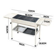 Portable Large Barbecue Charcoal Grill Stove Foldable Kebab Stainless Steel BBQ Grill With 2 Grill Nets 2 V985-PATIOBBQGRILL