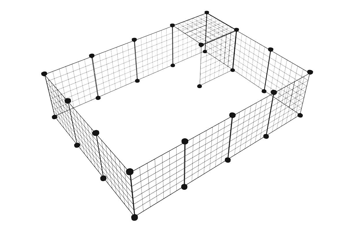Pet Playpen Foldable Metal Pet Cage Enclosure Puppy Fence 16 Panels with Connection Clips for Small Animal V985-PETYARDFENCE