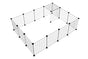 Pet Playpen Foldable Metal Pet Cage Enclosure Puppy Fence 16 Panels with Connection Clips for Small Animal V985-PETYARDFENCE