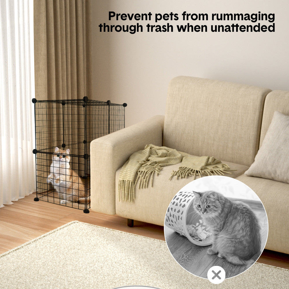 Pet Playpen Foldable Metal Pet Cage Enclosure Puppy Fence 16 Panels with Connection Clips for Small Animal V985-PETYARDFENCE