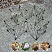 Pet Playpen Foldable Metal Pet Cage Enclosure Puppy Fence 16 Panels with Connection Clips for Small Animal V985-PETYARDFENCE