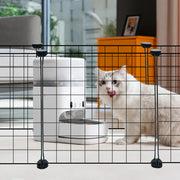 Pet Playpen Foldable Metal Pet Cage Enclosure Puppy Fence 16 Panels with Connection Clips for Small Animal V985-PETYARDFENCE