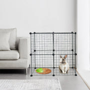Pet Playpen Foldable Metal Pet Cage Enclosure Puppy Fence 16 Panels with Connection Clips for Small Animal V985-PETYARDFENCE