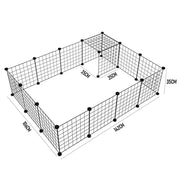 Pet Playpen Foldable Metal Pet Cage Enclosure Puppy Fence 16 Panels with Connection Clips for Small Animal V985-PETYARDFENCE