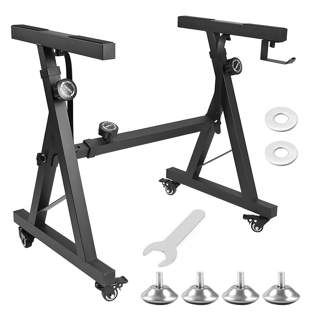 Portable Piano Keyboard Z Stand Heavy-Duty with Wheels Foldable Up to 93CM Heigh V985-PIANOKEYBOARDSTAND