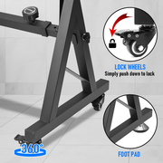 Portable Piano Keyboard Z Stand Heavy-Duty with Wheels Foldable Up to 93CM Heigh V985-PIANOKEYBOARDSTAND