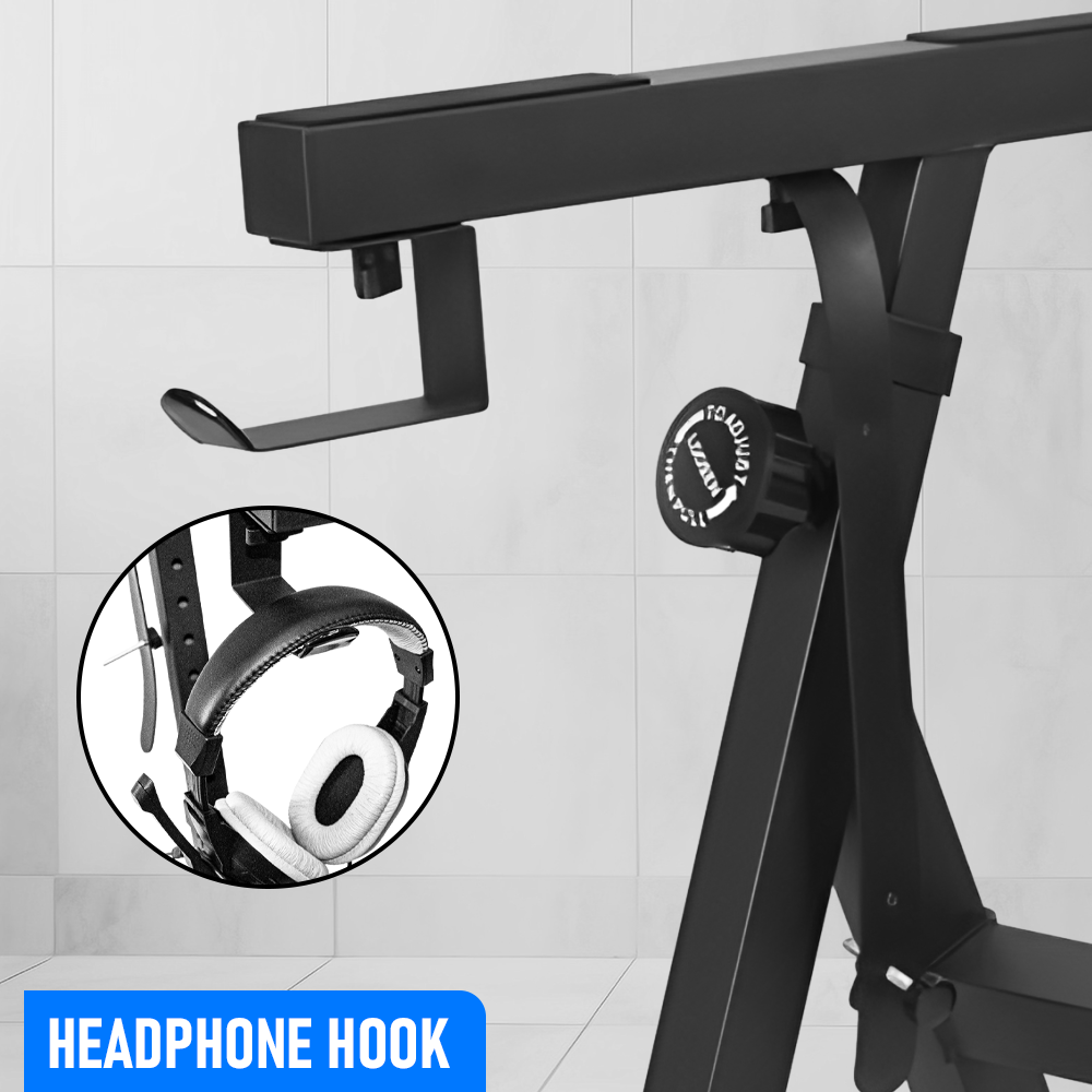 Portable Piano Keyboard Z Stand Heavy-Duty with Wheels Foldable Up to 93CM Heigh V985-PIANOKEYBOARDSTAND