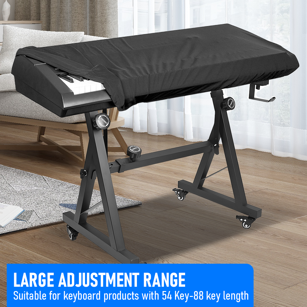 Portable Piano Keyboard Z Stand Heavy-Duty with Wheels Foldable Up to 93CM Heigh V985-PIANOKEYBOARDSTAND