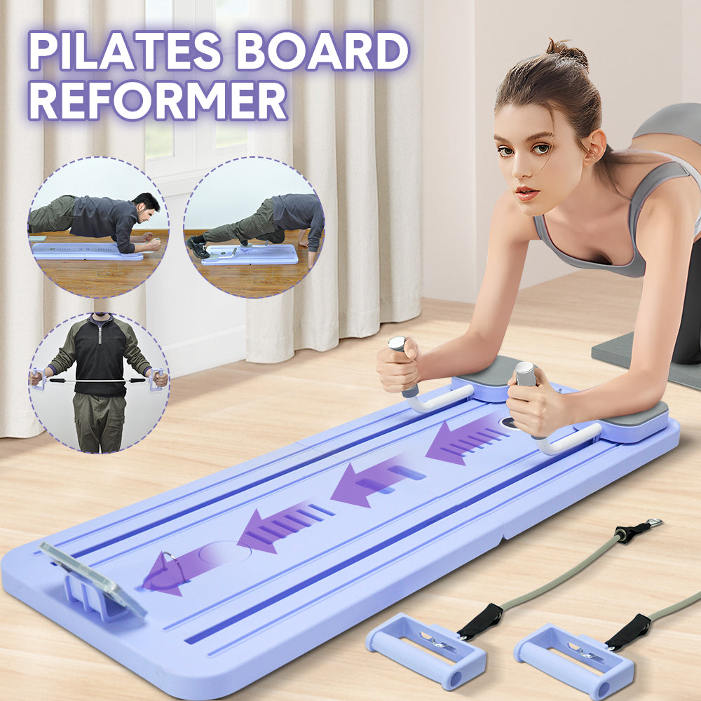 Foldable Pilates Board Reformer 4 in 1 Multifunctional Core Exercise Set Ab Trainer with Timer and Phone V985-PILATESBOARDREFORMER