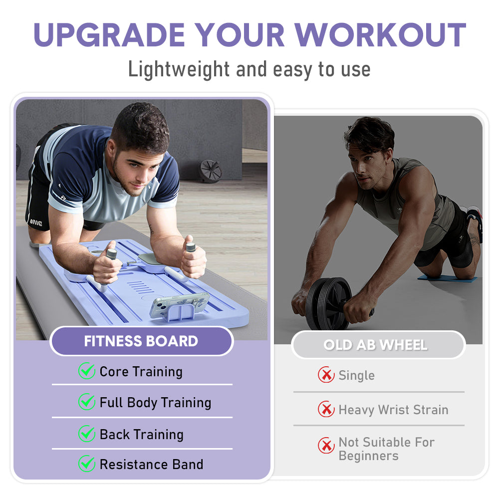 Foldable Pilates Board Reformer 4 in 1 Multifunctional Core Exercise Set Ab Trainer with Timer and Phone V985-PILATESBOARDREFORMER
