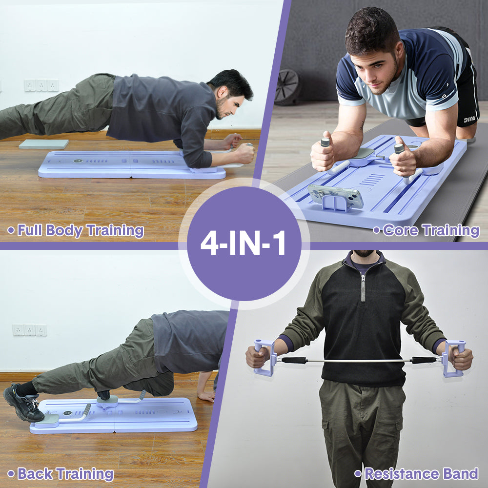Foldable Pilates Board Reformer 4 in 1 Multifunctional Core Exercise Set Ab Trainer with Timer and Phone V985-PILATESBOARDREFORMER