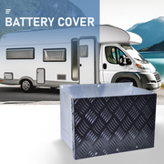 Battery Box Set Sturdy Galvanized Trailer Caravan Boat Spare Part with Lid and Hole for Secure Suits battery V985-POWERBOX