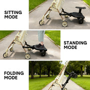 Universal Pram Board Seat and Stand Up Adjustable Buggy Board Pushchair with Bear Pattern Removable Seat Fits V985-PRAMBOARD