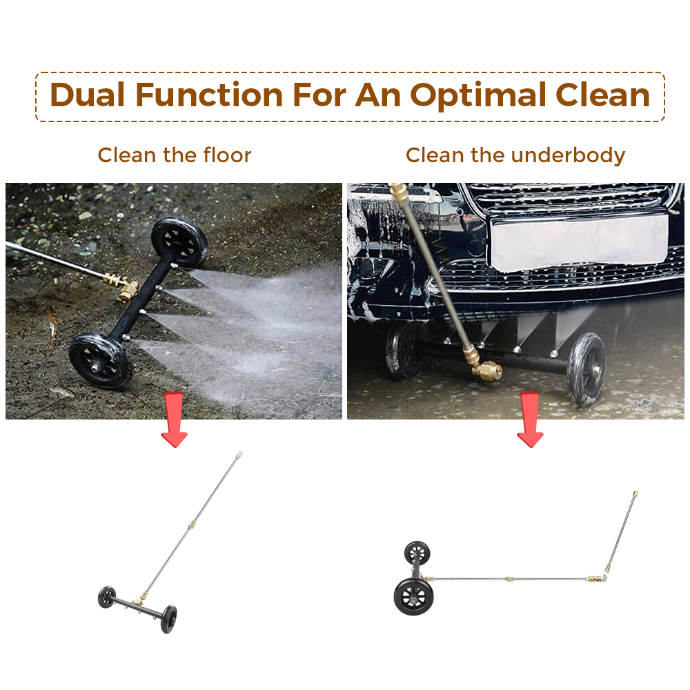 Alston Pressure Water Spray Car Undercarriage Cleaner Washer Max 4000PSI Chassis Washer Surface Cleaner 1/4 V985-PRESSURECARWASHER