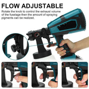 1400ml Cordless High Pressure Spray Gun Flow Adjustable Spray Gun Paint Sprayer Home Interior Exterior With 2 V985-PRESSURESPRAYGUN