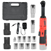 Cordless Electric Ratchet Wrench Set 12V Power Electric Ratchet Wrench 3/8inch 400 RPM Variable Speed with V985-RATCHETWRENCHES